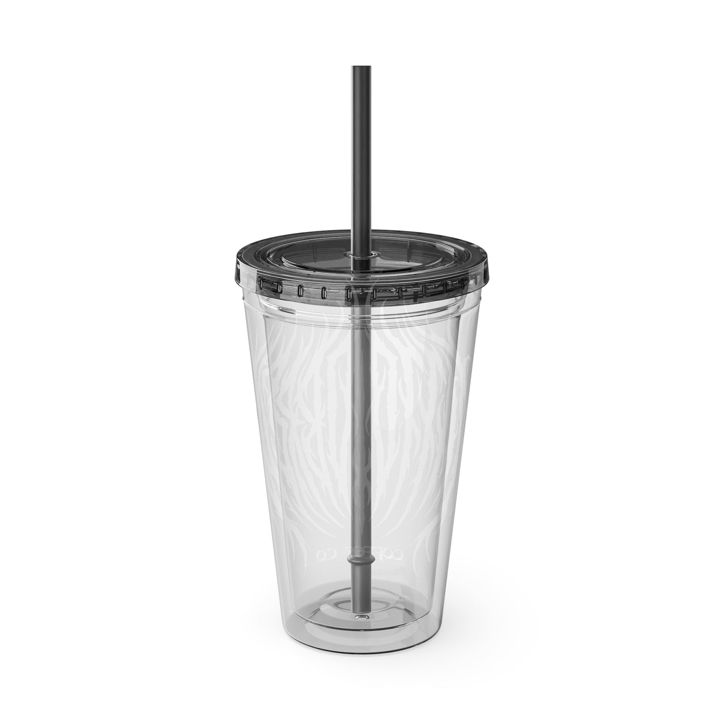 Tumbler with Straw, 16oz - Iced Coffee Cup Design