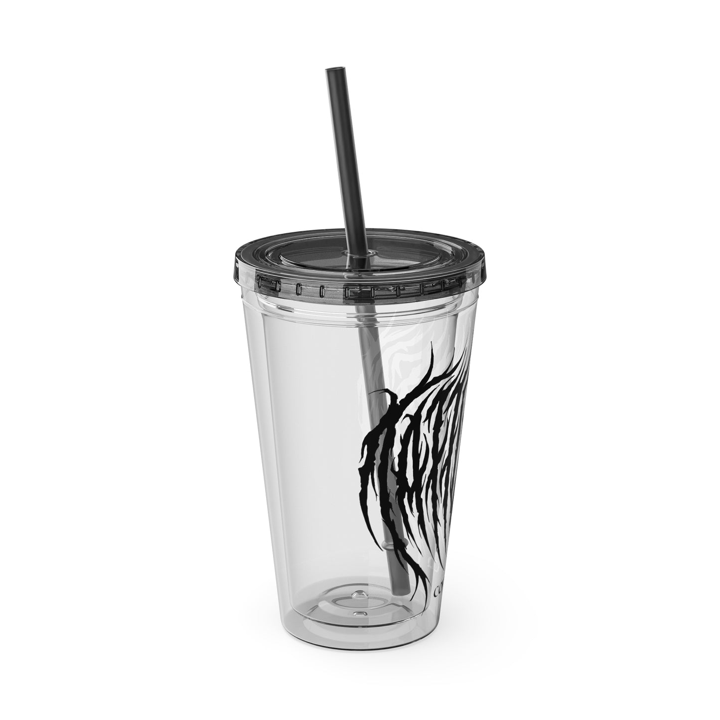 Tumbler with Straw, 16oz - Iced Coffee Cup Design