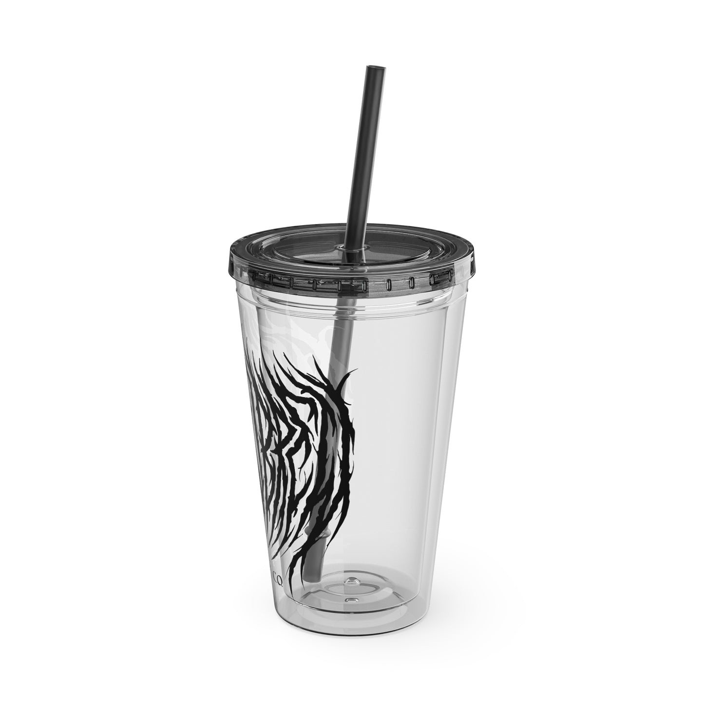 Tumbler with Straw, 16oz - Iced Coffee Cup Design